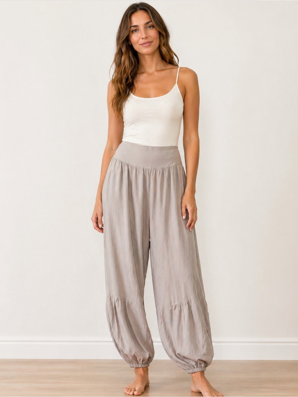 Free People Culver City Pants Pleated Tapered Women’s Casual Beach Size Large